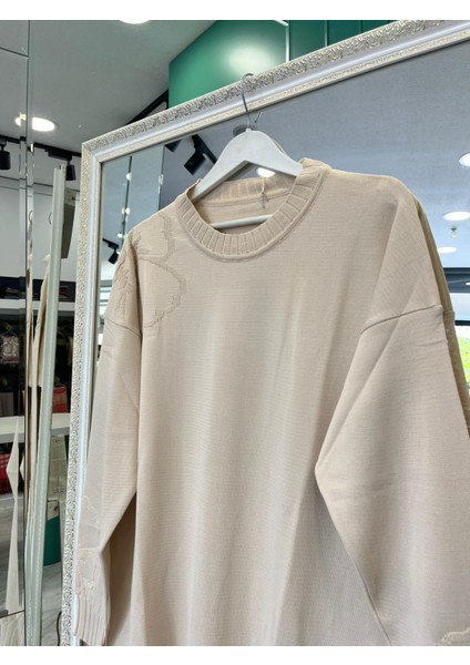 Adn Ince Triko Çiçekli Tunik - Taş - 2 fiyatları