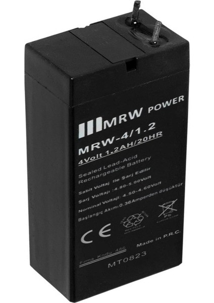 Kuru Akü 4V 1.2AH (3.4x9.1x2.1cm) Işıldak Fener