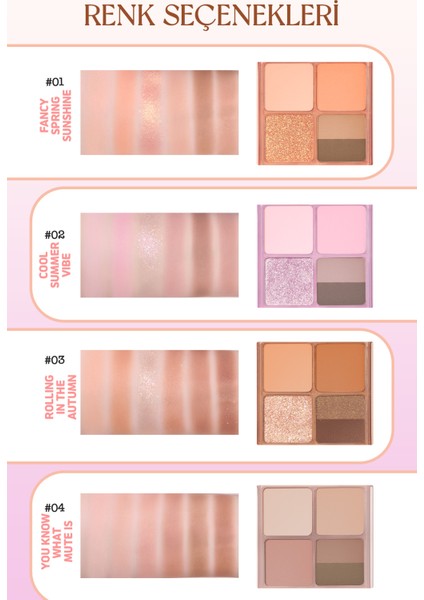 Mat, Parıltılı Tonlarda 5'li Far Paleti PERIPERA Ink Pocket Shadow Palette (02 Cool Summer Vibe)