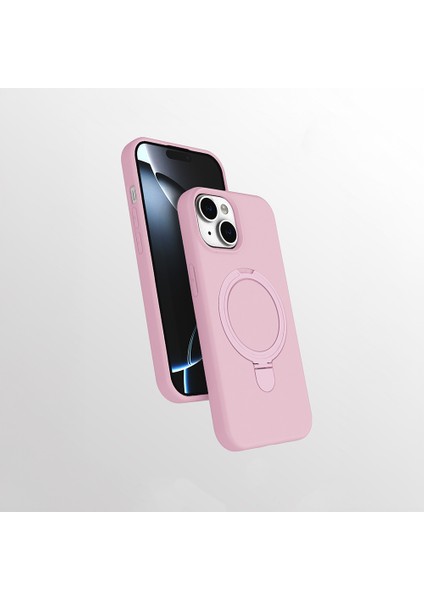 Apple iPhone 15 Plus Kılıf M-Safe Şarj Özellikli Standlı Twincore Kapak