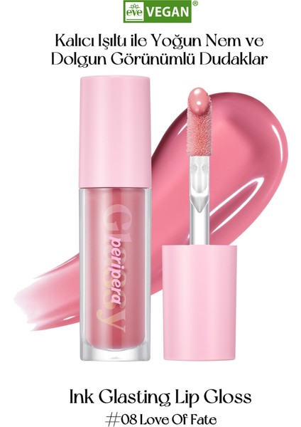 Dudaklara Dolgun ve Işıltılı Görünüm Sunan Gloss PERIPERA Ink Glasting Lip Gloss (8 Love Of Fate)