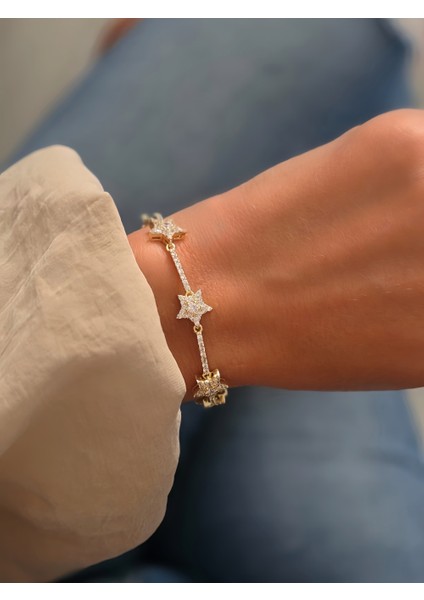Yıldız Su Yolu 14K Altın Kaplama Çelik Bileklik fiyatları
