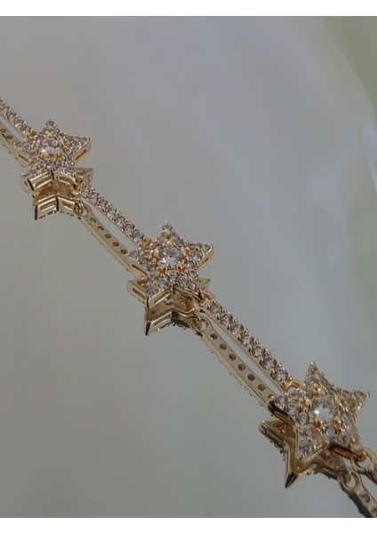 Yıldız Su Yolu 14K Altın Kaplama Çelik Bileklik