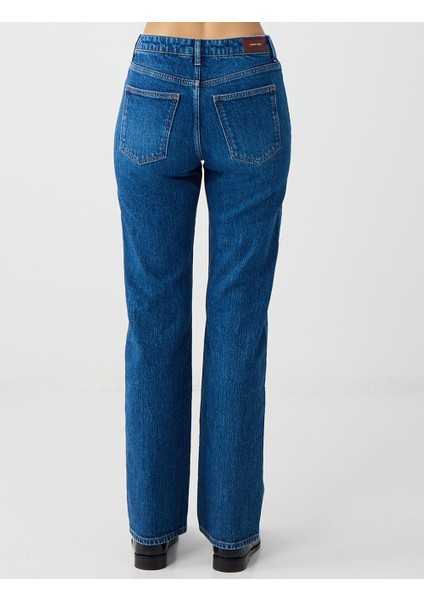 Mid Rodeo Normal Paça Yüksek Bel Denim Pantolon indirimleri