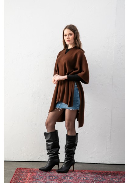 Kadın Kemerli Triko Panço / Pelerin – Şık ve Rahat Panço, Triko Panço fiyatları