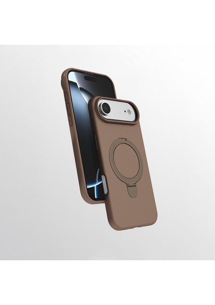 Apple iPhone 17 Air Kılıf M-Safe Şarj Özellikli Standlı Twincore Kapak