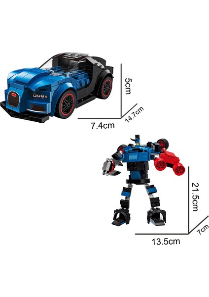 Çek Bırak Dönüşebilen 2in1 Blok Arabalar - Mavi 197 Parça fiyatları