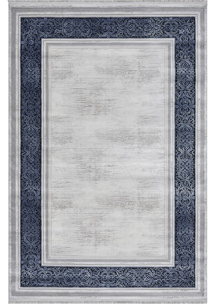 Zen Mavi Halı Akrilik Halı Yumuşak Dokulu Salon Oturma Odası Yatak Odası Halısı 7006