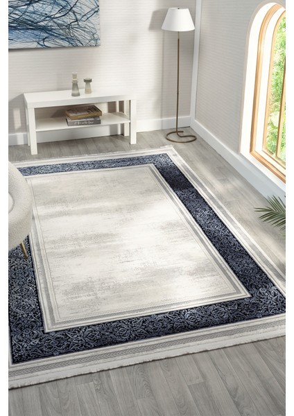 Zen Mavi Halı Akrilik Halı Yumuşak Dokulu Salon Oturma Odası Yatak Odası Halısı 7006 fiyatları