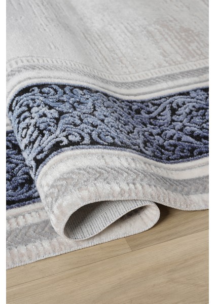 Zen Mavi Halı Akrilik Halı Yumuşak Dokulu Salon Oturma Odası Yatak Odası Halısı 7006 modelleri