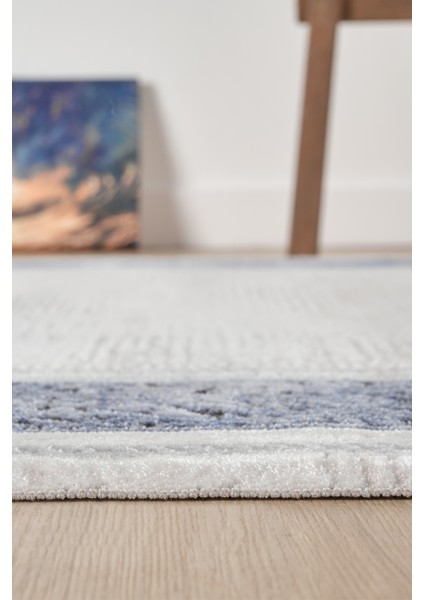 Zen Mavi Halı Akrilik Halı Yumuşak Dokulu Salon Oturma Odası Yatak Odası Halısı 7006 fırsatları