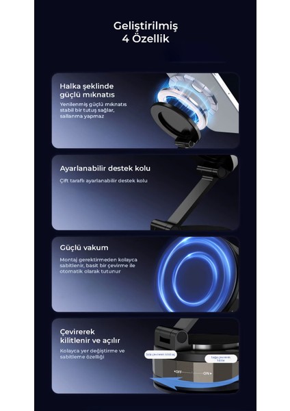 N52 Güçlü Mıknatıslı Katlanabilir 360° Döner Telefon Tutucu modelleri