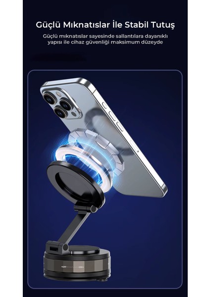 N52 Güçlü Mıknatıslı Katlanabilir 360° Döner Telefon Tutucu indirimleri