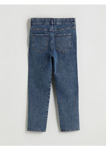 Lcwaıkıkı Classic Indigo Beli Lastikli Slim Mom Kadın Jean Pantolon fırsatları