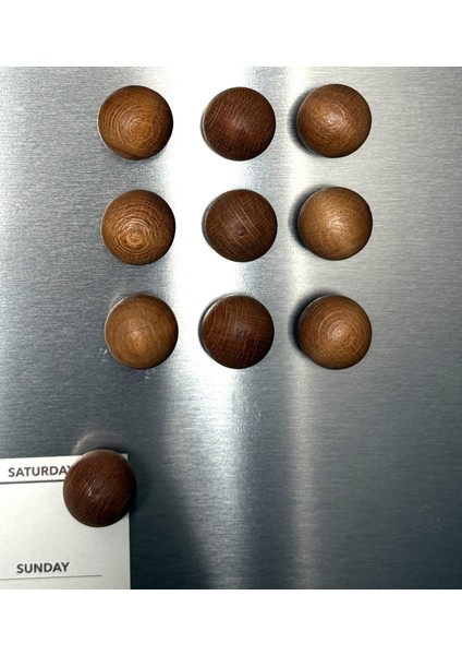 12 Adet Mıknatıslı Ahşap Buzdolabı Magnet Set