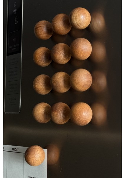 12 Adet Mıknatıslı Ahşap Buzdolabı Magnet Set