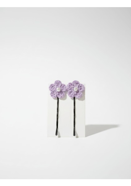 2 Adet El Yapımı Örgü Çiçekli Tel Toka modelleri