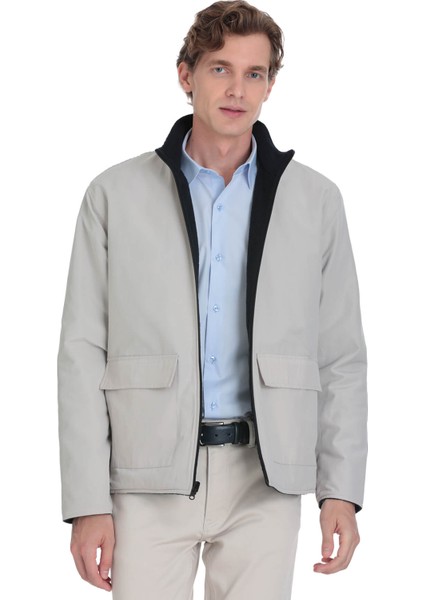 Lacivert Regular Fit Yarım Balıkçı Yaka Baharlık Mont