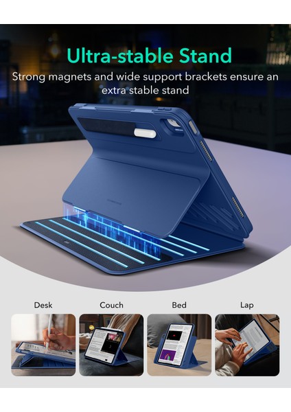 iPad Air 11 inç (M2, 2024) / Air 5. Nesil (M1, 2022) / Air 4. Nesil (A14, 2020) Shift Manyetik Kılıf