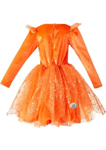 Kız Çocuk Cadılar Bayramı Halloween Kostümü Bal Kabaklı Elbise Kostüm Balkabaklı Taç modelleri