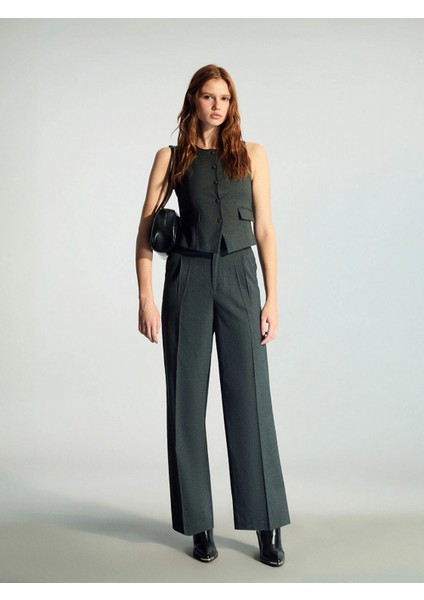 Xsıde Antrasit Geniş Paça Pileli Kadın Pantolon fiyatları