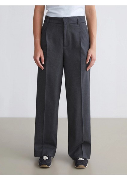 Xsıde Antrasit Geniş Paça Pileli Kadın Pantolon modelleri