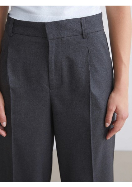 Xsıde Antrasit Geniş Paça Pileli Kadın Pantolon fırsatları