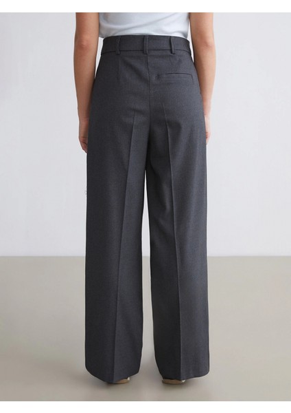 Xsıde Antrasit Geniş Paça Pileli Kadın Pantolon indirimleri