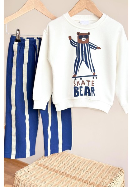 Erkek Çocuk Baskılı 3 Iplik Kumaş Kanvas Pantolonlu Pamuklu Alt Üst Takım fiyatları