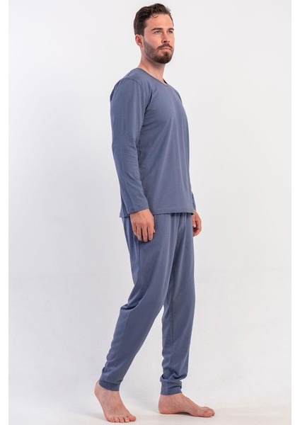 Erkek Füme Uzun Kollu Bisiklet Yaka Penye Pijama Takımı C8T5N0405 fiyatları