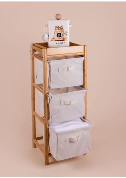 Bambu 3 Bez Çekmeceli Düzenleyici Dolap Raf 90x35x30 cm modelleri