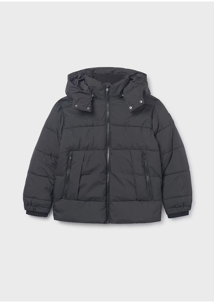 Erkek Çocuk Dolgulu Mont 10-16 Yaş Siyah