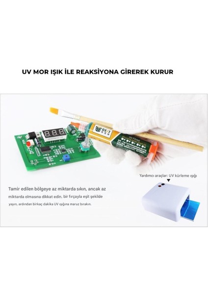 Uv Mor Işıkla Kürleme Boyası Lehim Maskesi Uv Boya | 10CC Yeşil fırsatları