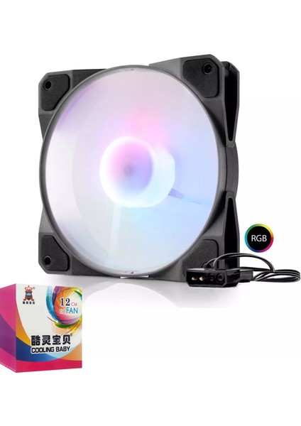 HDX-1517 Kasa Fanı 12CM Rgb Ledli