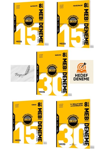 Hız 8.sınıf Meb Uyumlu Matematik Türkçe Fen Inkılap Ingilizce Deneme Hedef Deneme