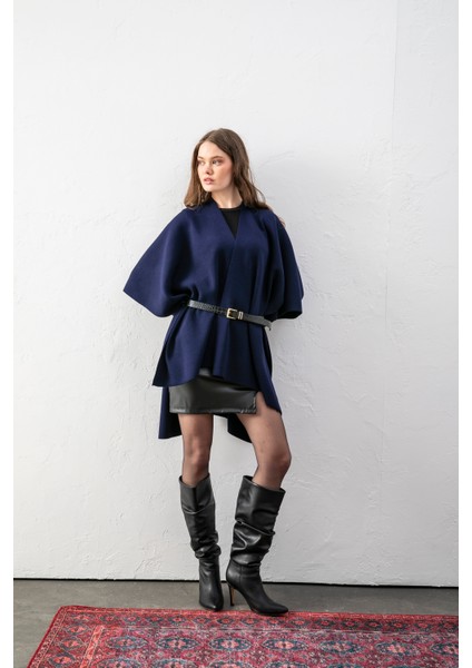 Kadın Kemerli Triko Panço / Pelerin – Şık ve Rahat Panço, Triko Panço