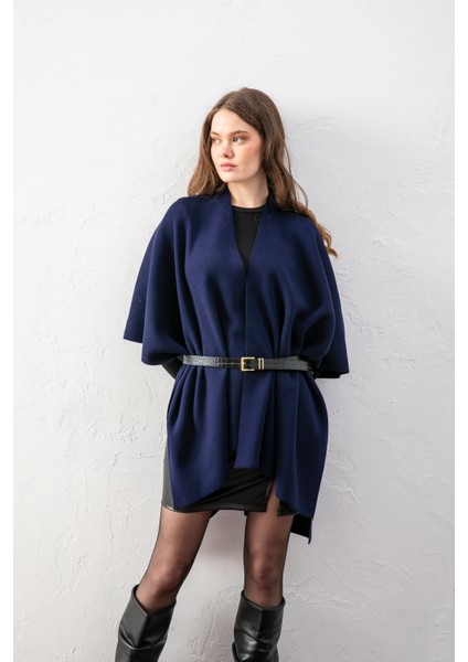 Kadın Kemerli Triko Panço / Pelerin – Şık ve Rahat Panço, Triko Panço