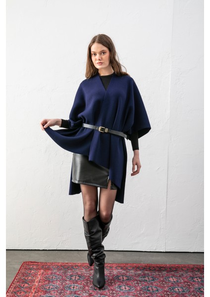 Kadın Kemerli Triko Panço / Pelerin – Şık ve Rahat Panço, Triko Panço