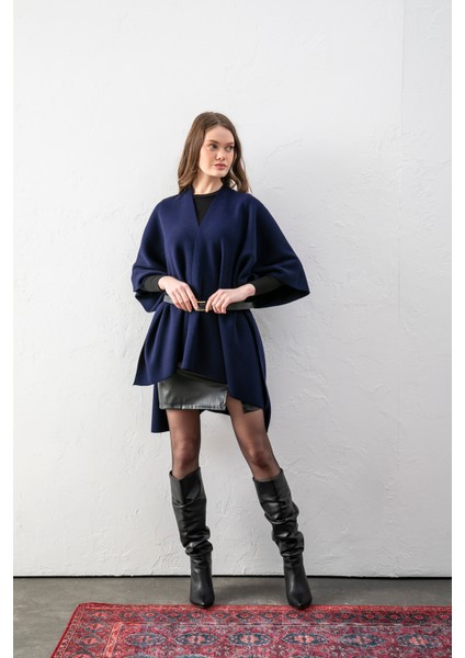 Kadın Kemerli Triko Panço / Pelerin – Şık ve Rahat Panço, Triko Panço