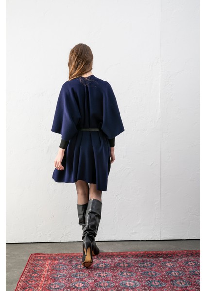 Kadın Kemerli Triko Panço / Pelerin – Şık ve Rahat Panço, Triko Panço