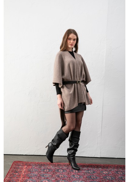 Kadın Kemerli Triko Panço / Pelerin – Şık ve Rahat Panço, Triko Panço fiyatları