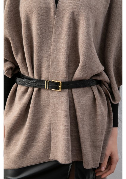 Kadın Kemerli Triko Panço / Pelerin – Şık ve Rahat Panço, Triko Panço fırsatları