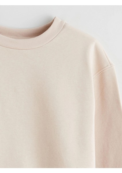 Lcw Kids Bej Bisiklet Yaka Kız Çocuk Sweatshirt 2'li modelleri