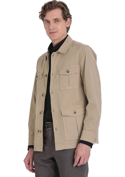 Bej Slim Fit Bebe Yaka Baharlık Mont modelleri