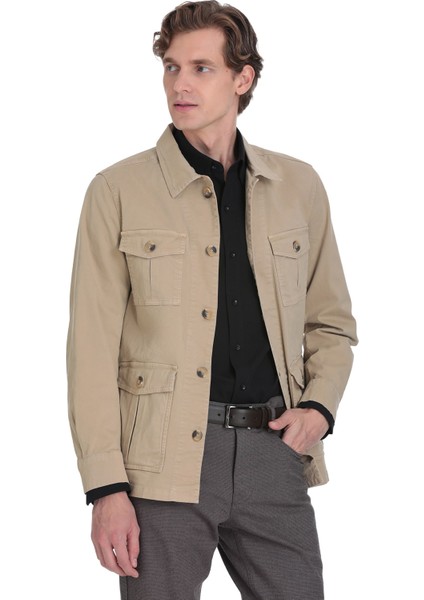Bej Slim Fit Bebe Yaka Baharlık Mont fırsatları