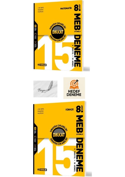 Hız 8.sınıf Meb Uyumlu Matematik Türkçe 15 Li Deneme Hedef Deneme