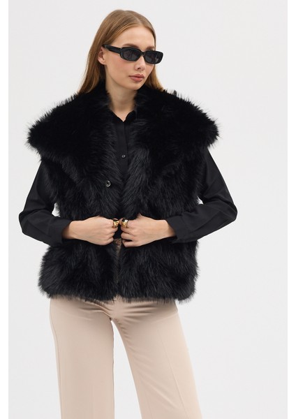 Kadın Premium Yakalı Suni Kürk Yelek fiyatları