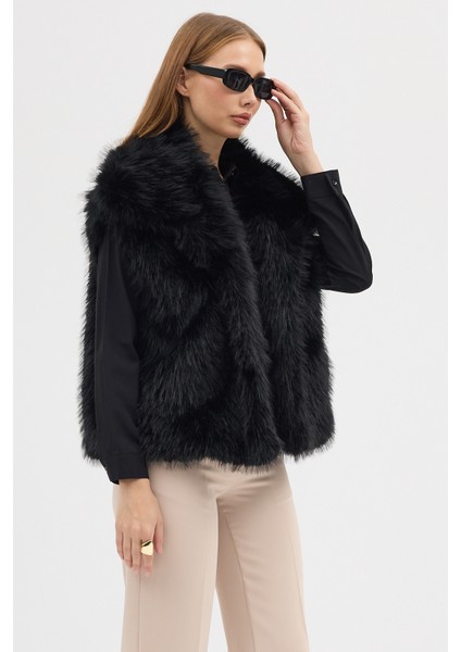 Kadın Premium Yakalı Suni Kürk Yelek modelleri