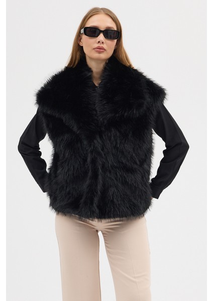 Kadın Premium Yakalı Suni Kürk Yelek fırsatları