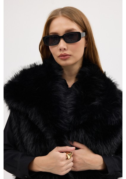 Kadın Premium Yakalı Suni Kürk Yelek